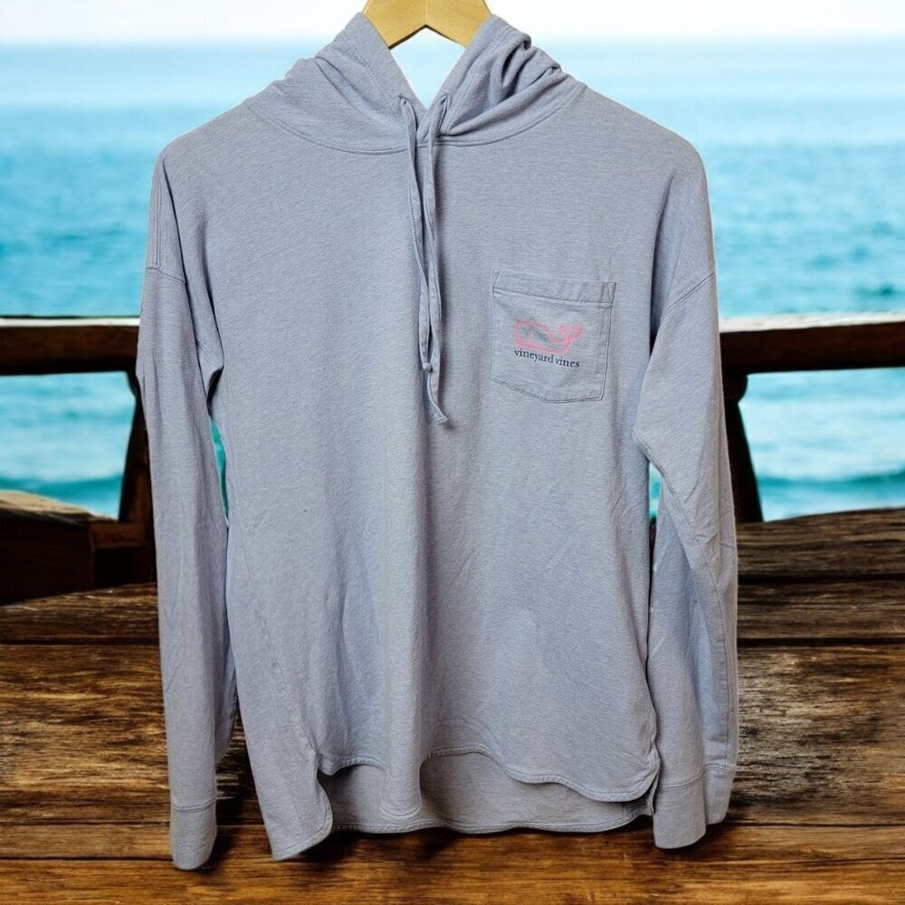 Vineyard Vines - Size M Blue Hooded Shirt - Great used Condition